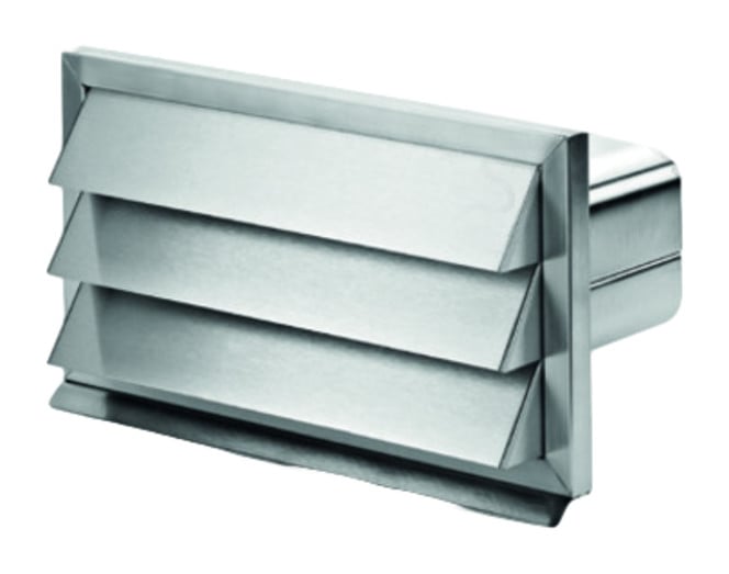 V-ZUG Wetterschutzgitter Edelstahl mit Rückstauklappe B 290 x H 160 mm für Anschluss an Flachkanal (B 222 x H 89 mm)